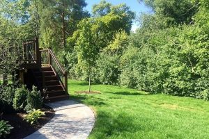 Rounded brick pathway