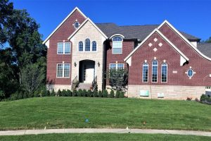 Large Brick home with new landscape