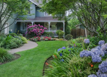 landscaping in front of home